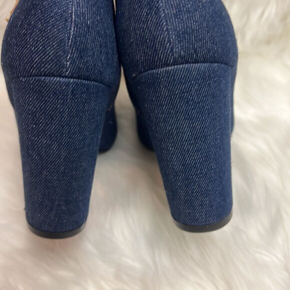 Repurposed LEVI Block Heel Denim Booties 8.5 BIN 16 - Picture 8 of 11
